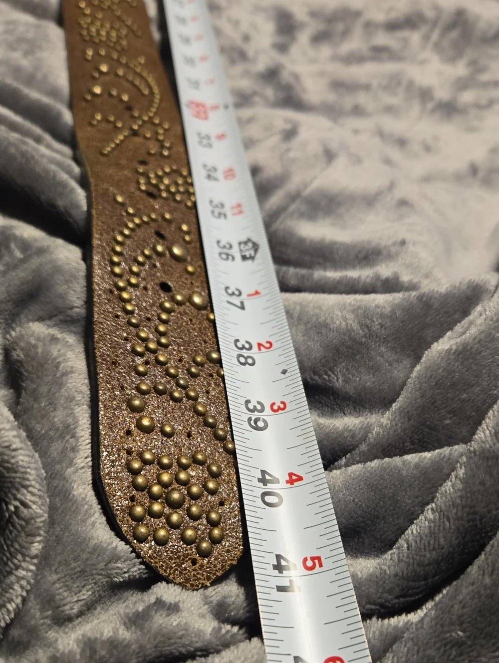Express-Vintage Leather Studded Belt-Size Medium